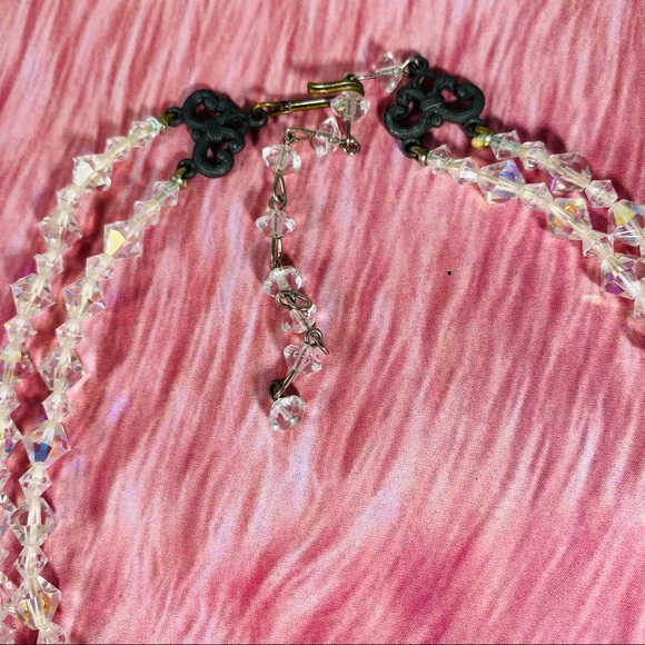 Stunning vintage Austrian Aurora Borealis 2 strand choker necklace - Picture 4 of 5